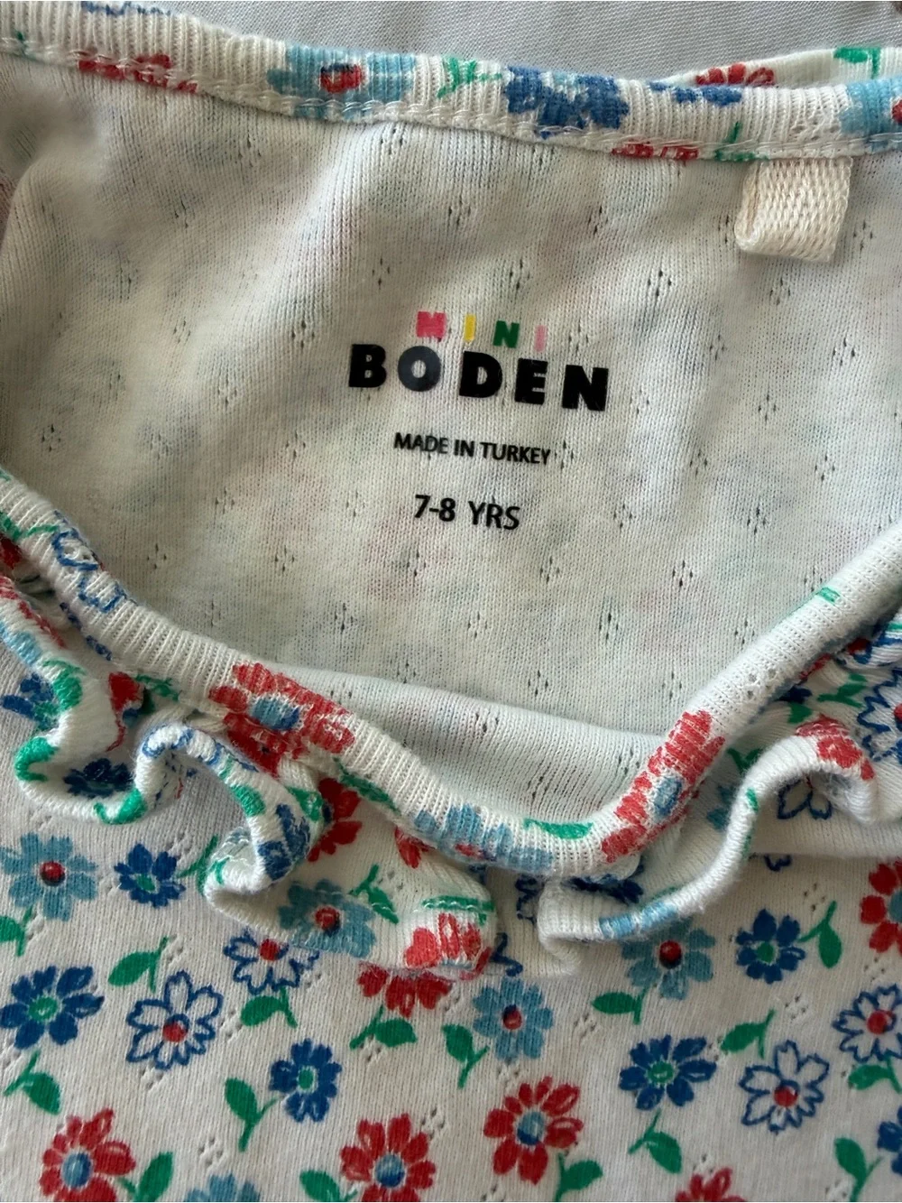 Mini Boden Ruffle Pointelle Tee - Picture 4 of 4